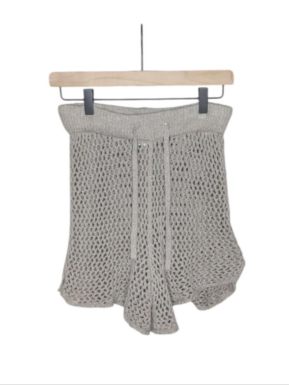 Abercrombie & Fitch Shorts Small Beige Crochet Knit Swim Cover Up Beach Boho